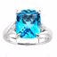 66287:60001:P 14kt White 1/6 CTW Diamond & 12X10 Checkerboard Swiss Blue Topaz Ring