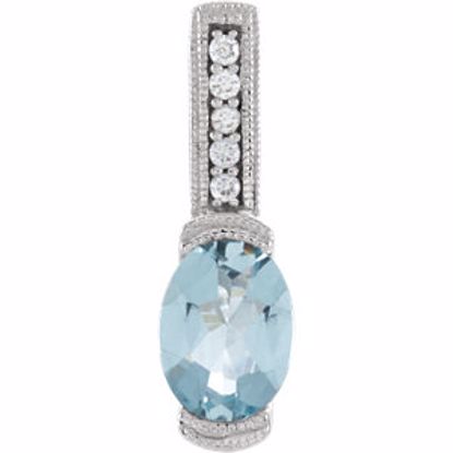 66327:60001:P 14kt White Aquamarine & .05 CTW Diamond Pendant