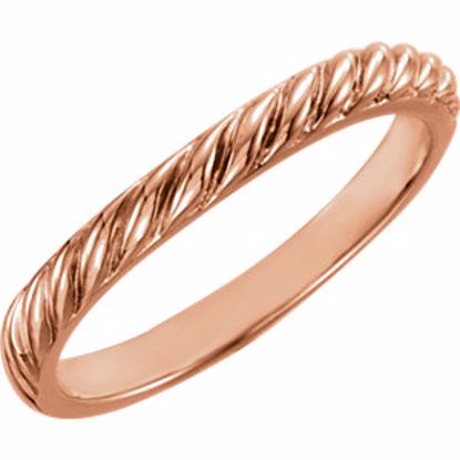4205:101:P 14kt Rose Rope Design Stackable Band 
