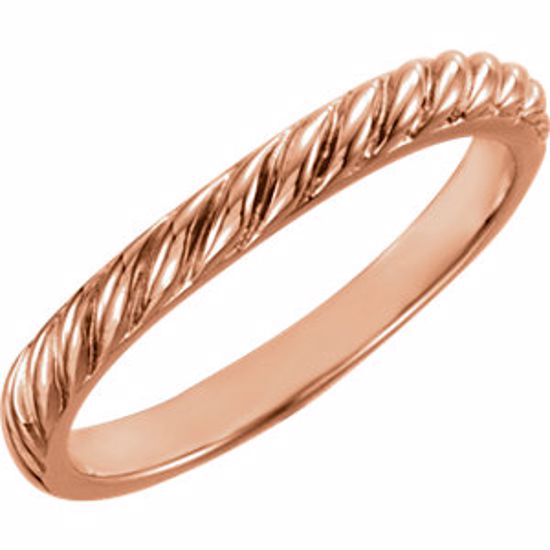 4205:101:P 14kt Rose Rope Design Stackable Band 