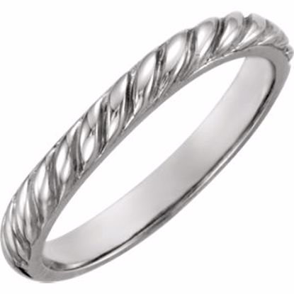 4205:102:P 14kt White Rope Design Stackable Band 