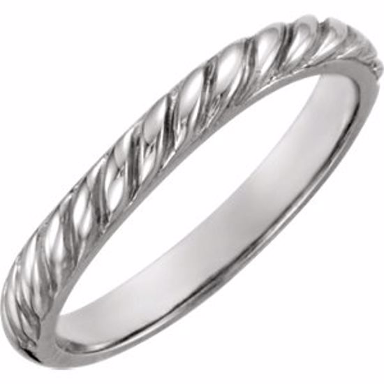 4205:102:P 14kt White Rope Design Stackable Band 
