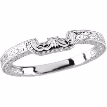 121508:60002:P 14kt White Hand-Engraved Band