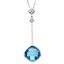 66352:60001:P 14kt White Checkerboard Swiss Blue Topaz & .04 CTW Diamond Necklace