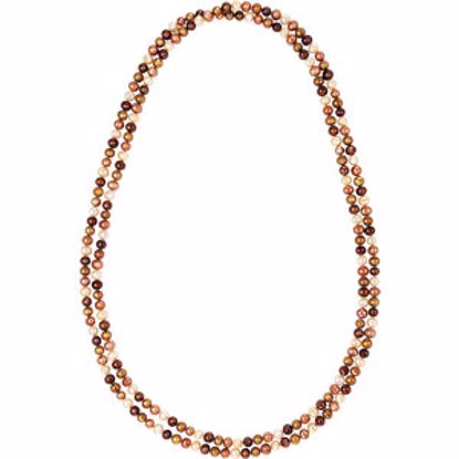 66360:60001:P Freshwater Cultured Dyed Chocolate Pearl Rope Necklace