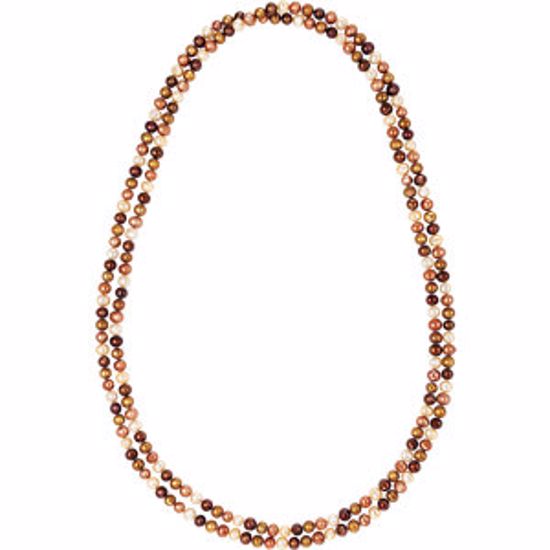 66360:60001:P Freshwater Cultured Dyed Chocolate Pearl Rope Necklace
