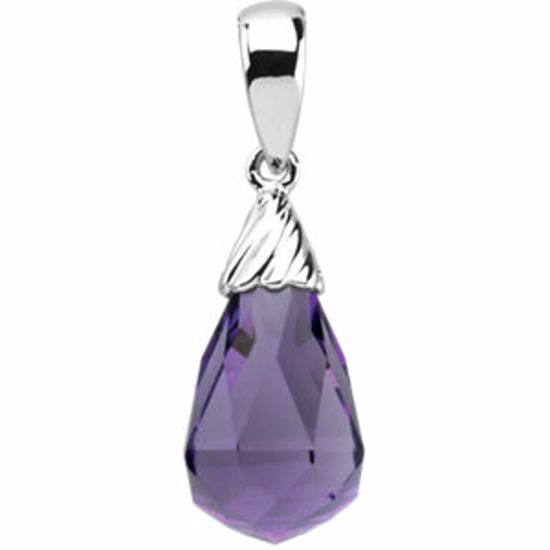 66373:60001:P 14kt White Amethyst Pendant