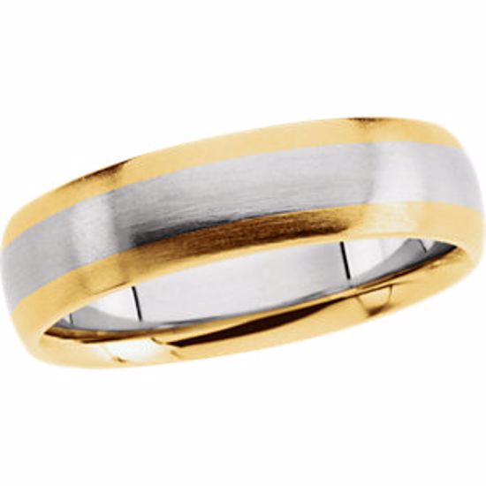 5848:133158:P 14kt White & Yellow 6mm Design Band Size 11.5