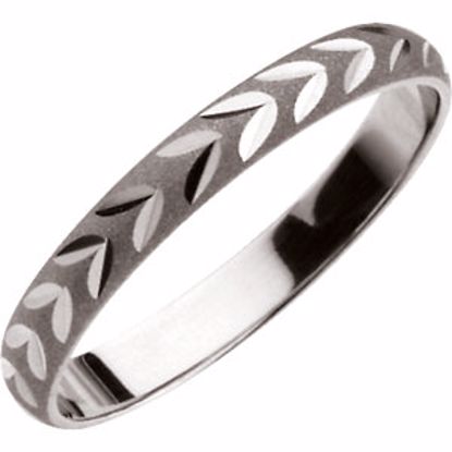 19350KIT:246880:P 14kt White Youth Diamond Cut Band Size 1.5
