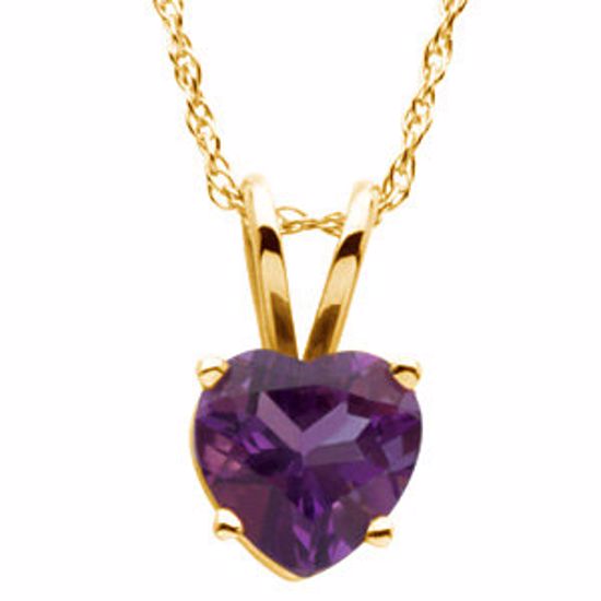 69025:61149:P 14kt Yellow Amethyst Heart 18" Necklace