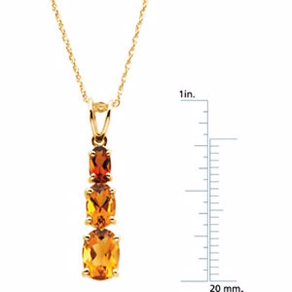 69033:64569:P 14kt Yellow 3-Stone Citrine 18" Necklace