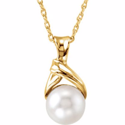 69047:607501:P 14kt Yellow 6mm Akoya Cultured Pearl 18" Necklace 