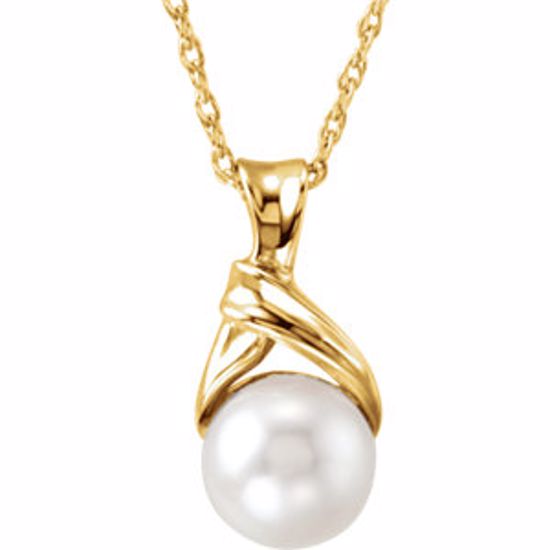 69047:607501:P 14kt Yellow 6mm Akoya Cultured Pearl 18" Necklace 