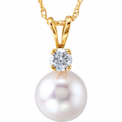 69048:61118:P Akoya Cultured Pearl & Diamond Necklace