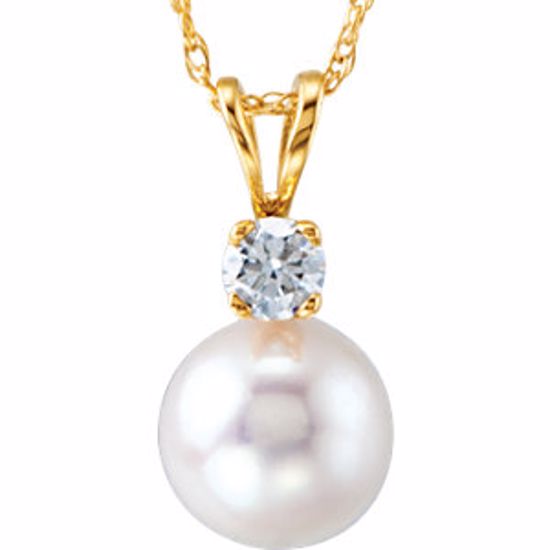 69048:61118:P Akoya Cultured Pearl & Diamond Necklace