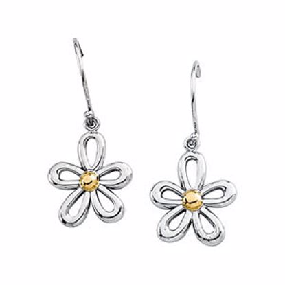 69001:83542:P Gold Fashion Two Tone Floral Earrings