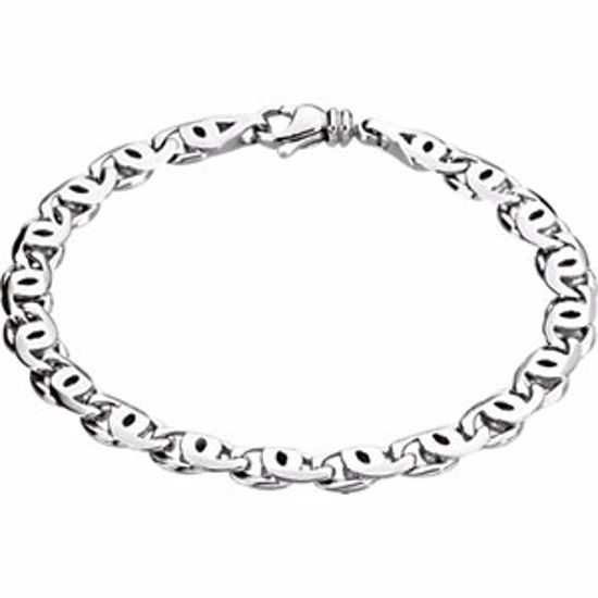 BRC372:60001:P Platinum 7mm Men's Link 8" Bracelet