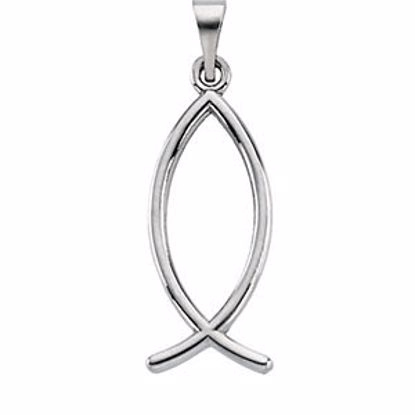 R16994:306480:P Sterling Silver 22x9mm Ichthus (Fish) Pendant