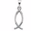 R16994:306482:P Sterling Silver 16x7mm Ichthus (Fish) Pendant