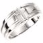 R7018:306505:P Sterling Silver Ladies Religious Cross Duo Band