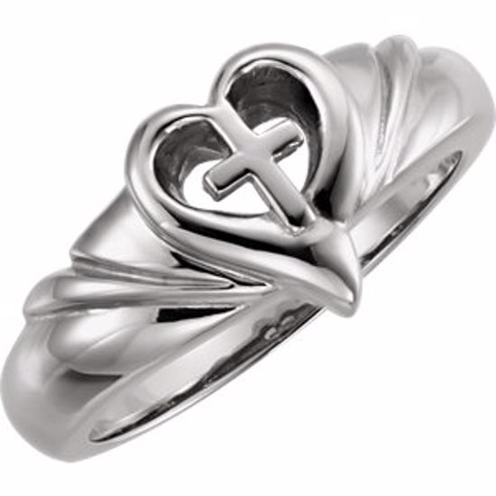 R7004:306511:P Heart & Cross Ring