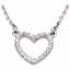 66415:100001:P 14kt White 1/8 CTW Diamond Petite Heart 16" Necklace