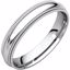DMGR8.5:100010:P 14kt White 4mm Double Milgrain Comfort Fit Band