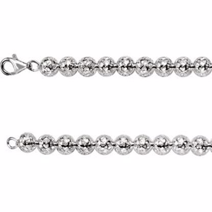 CH874:60004:P Sterling Silver 8mm Hollow Bead 20" Chain