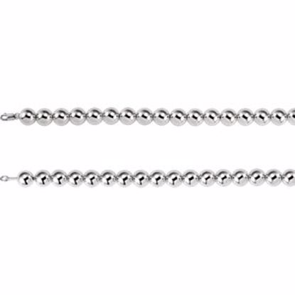 CH875:60001:P Sterling Silver 14mm Bead 8" Chain
