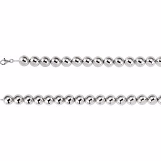 CH876:60001:P Sterling Silver 16mm Bead 8" Chain
