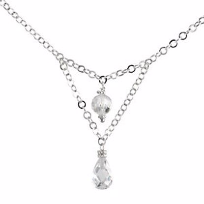 66478:60001:P Sterling Silver Cubic Zirconia 16" Necklace