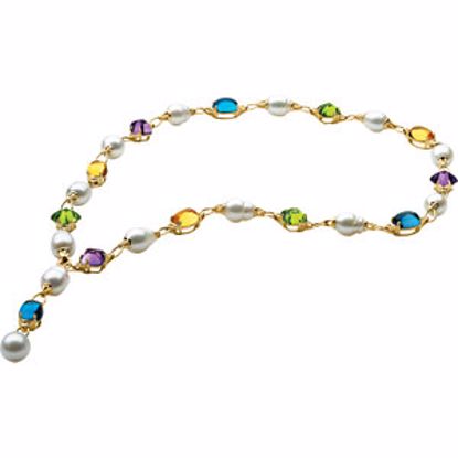 66221:24079:P 18kt Yellow South Sea Cultured Pearl, Amethyst, Peridot, Citrine & London Blue Topaz Necklace