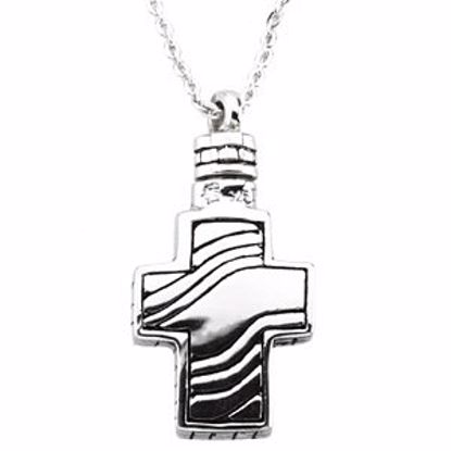 R45098KIT:60001:P Sterling Silver Cross Ash Holder 18" Necklace