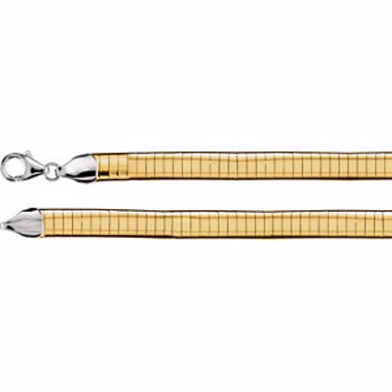 CH879:60002:P Sterling Silver and 14kt yellow Reversible Omega 6mm 