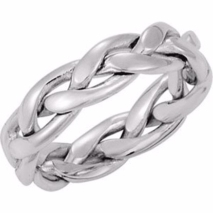50130:216810:P 14kt White 4.75mm Hand Woven Band Size 5 