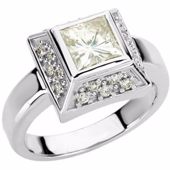 66537:71102:P Charles & Colvard Moissanite® & Diamond Ring