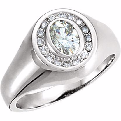 66520:9507:P Men's Charles & Colvard Moissanite® & Diamond Ring