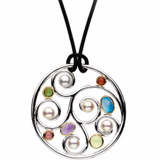 66570:84278:P Freshwater Cultured Pearl & Gemstone Necklace