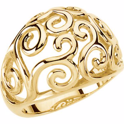 50785:101:P 14kt Yellow Metal Fashion Scroll Ring