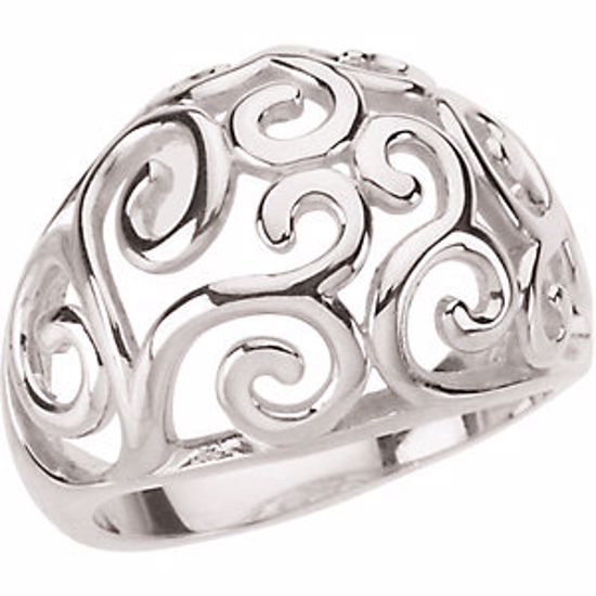 50785:103:P Sterling Silver Metal Fashion Scroll Ring