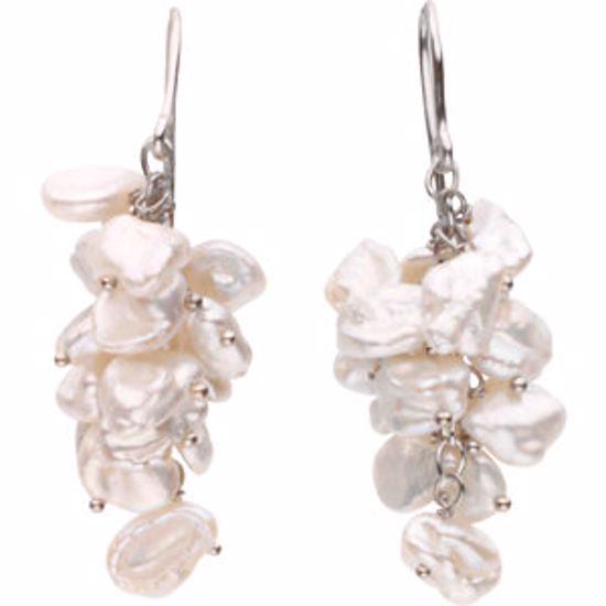 66597:60001:P Freshwater Cultured Keshi Pearl Earrings