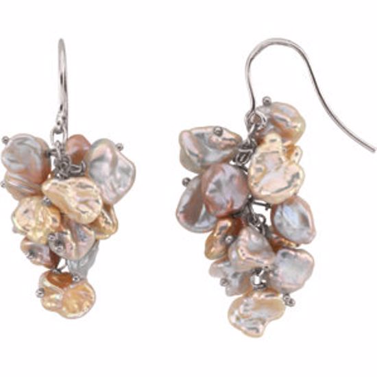 66600:60001:P Freshwater Keshi Cultured Pearl Earrings