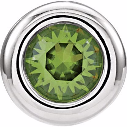 81668:22049:P 14kt White Imitation Peridot "August" Birthstone Pendant Slide