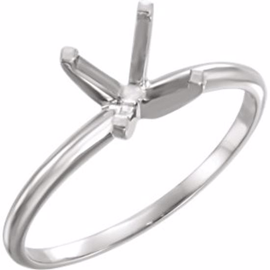 150522:1001:P 14kt White 6-6.6mm Round Engagement Ring Mounting