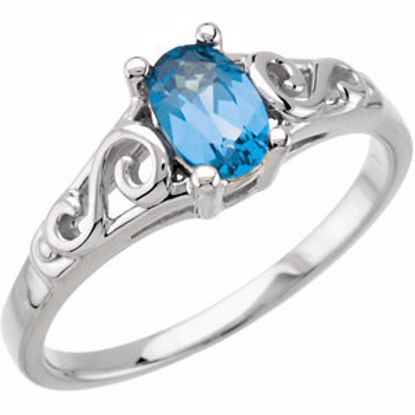 19335:60024:P Sterling Silver December Imitation Birthstone Ring 