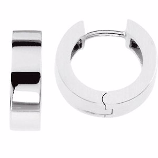 21641:60001:P Platinum 14.5mm Hinged Hoop Earrings