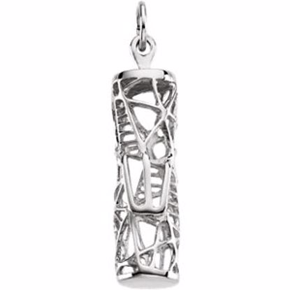 R41657:60002:P Sterling Silver 22.75x7.25mm Mezuzah Pendant