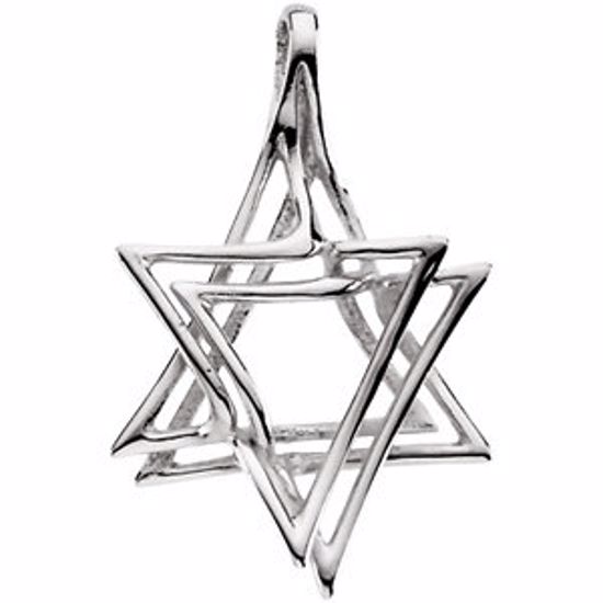 R41676:60003:P Sterling Silver 30.25x20mm Star of David Pendant