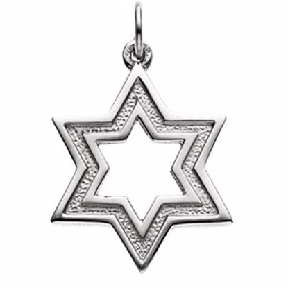 R41659:60002:P Sterling Silver 20.25x18mm Star of David Pendant