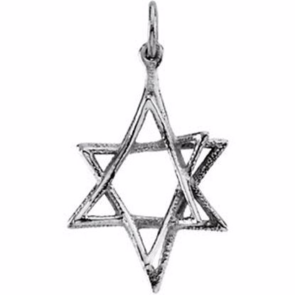 R41674:60003:P Sterling Silver 20.75x15.25mm Star of David Pendant